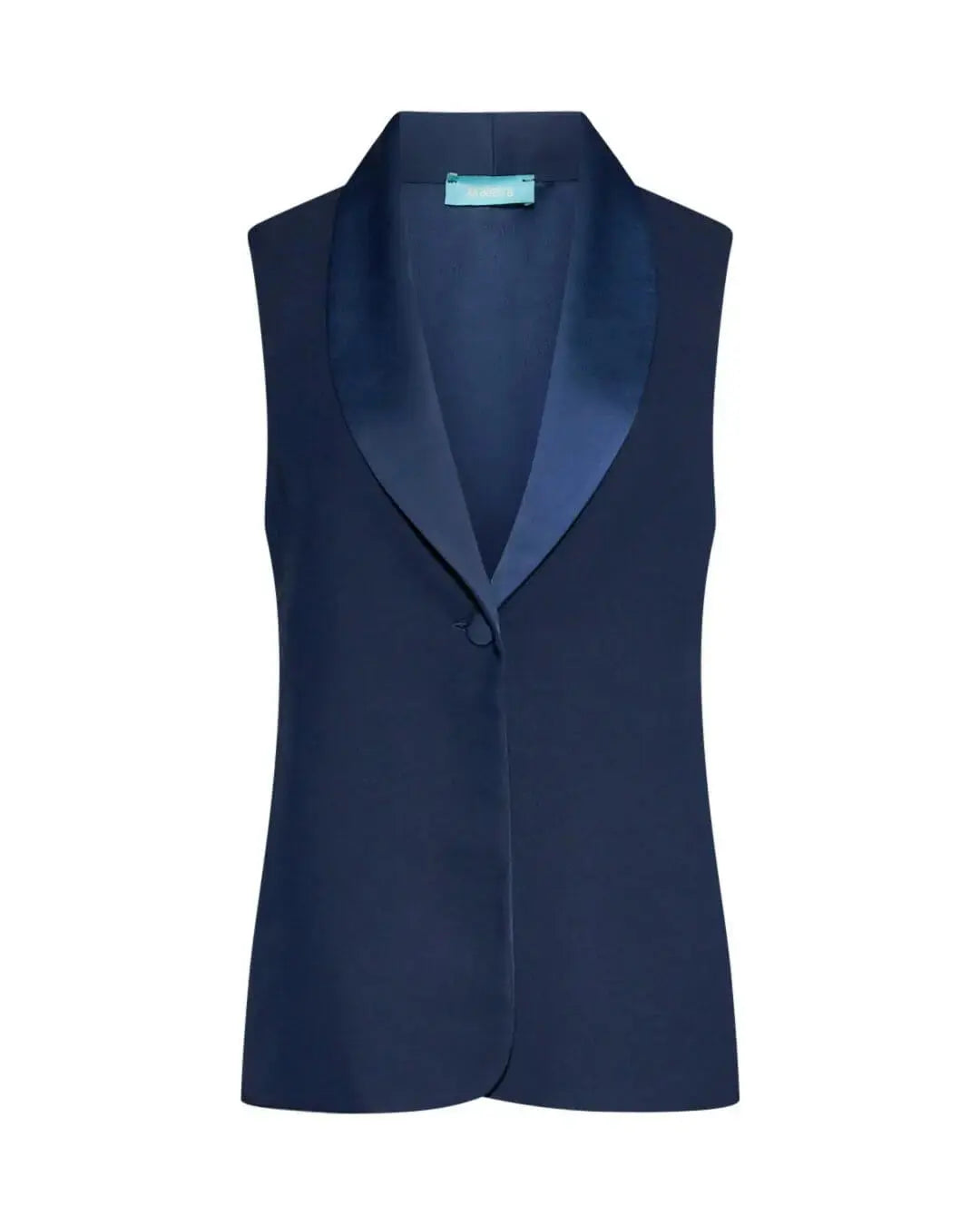 Gilet in crêpe tinta unita con collo sciallato BLU DORABELLA