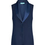 Gilet in crêpe tinta unita con collo sciallato BLU DORABELLA