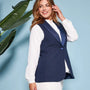 Gilet in crêpe tinta unita con collo sciallato BLU DORABELLA