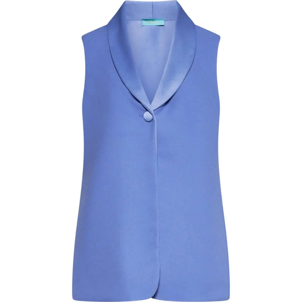 Gilet in crêpe tinta unita con collo sciallato LAVANDA DORABELLA XXL