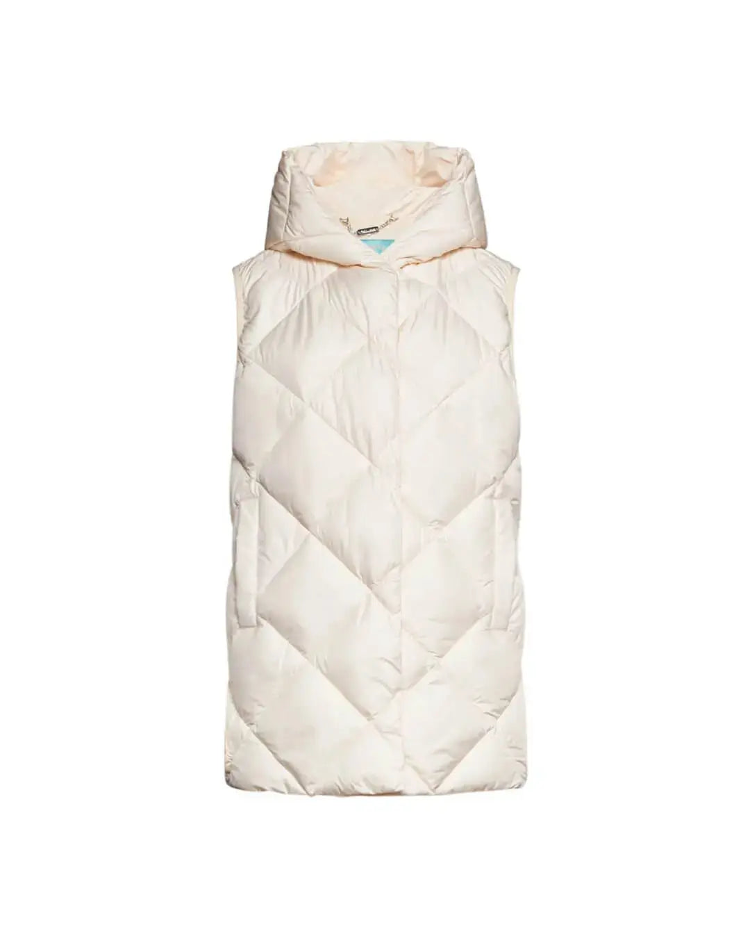 Gilet trapuntato in nylon tinta unita con cappuccio AVORIO DORABELLA