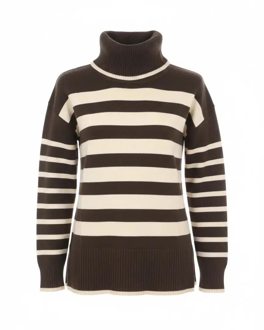 Girocollo a righe con collo staccabile DORABELLA XL / Avorio