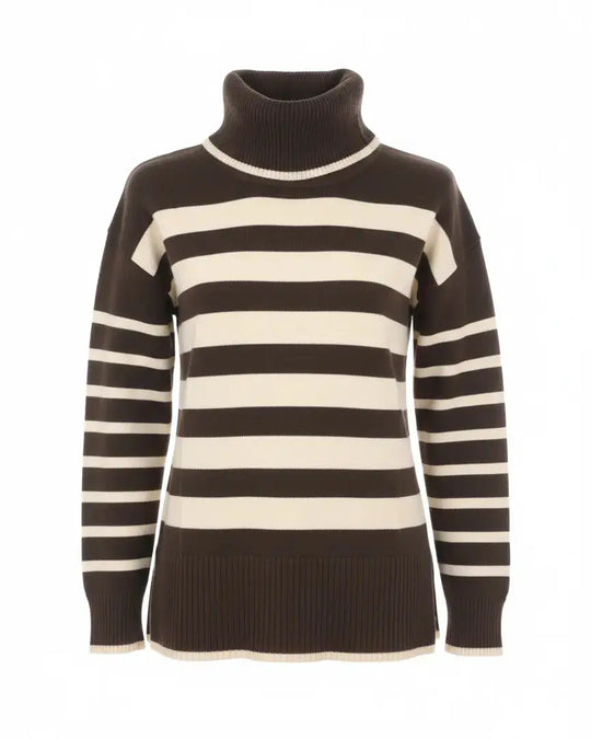 Girocollo a righe con collo staccabile DORABELLA XL / Avorio
