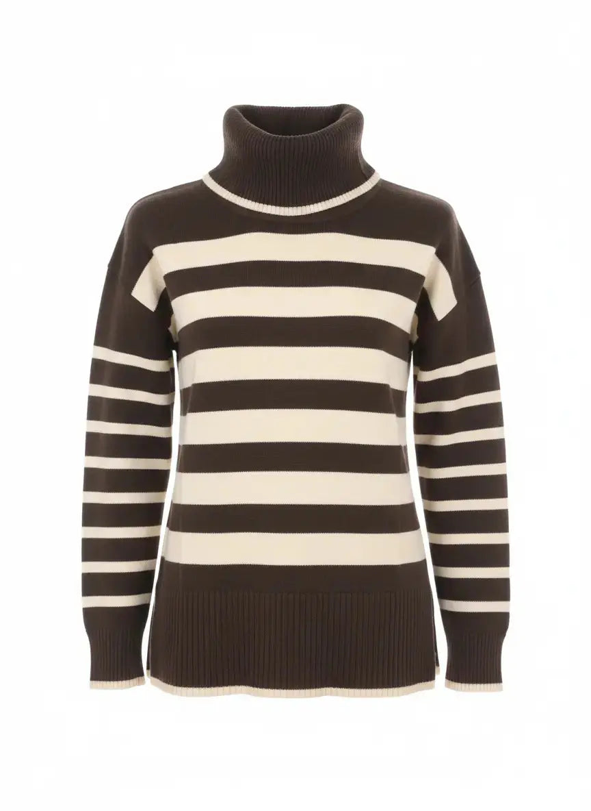 Girocollo a righe con collo staccabile DORABELLA XL / Avorio