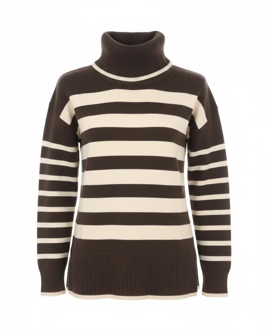 Girocollo a righe con collo staccabile DORABELLA XL / Avorio