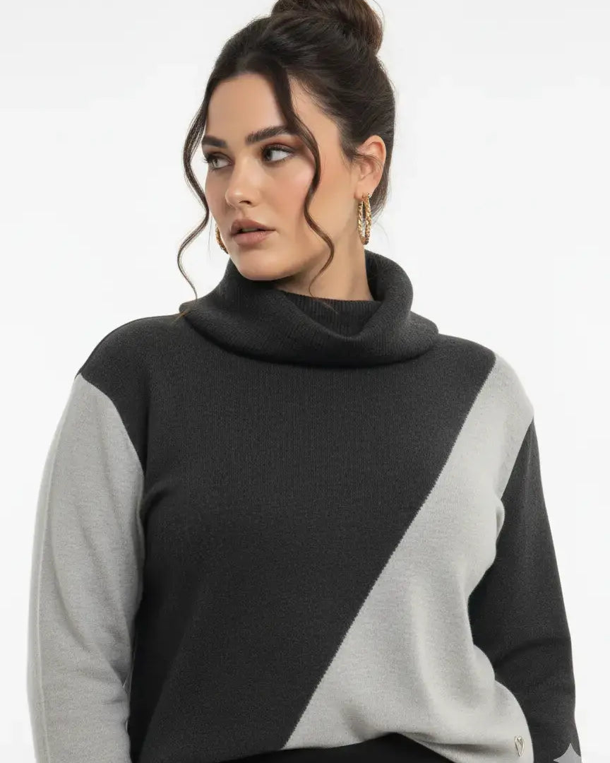 Girocollo bi-color con collo removibile DORABELLA PIU'