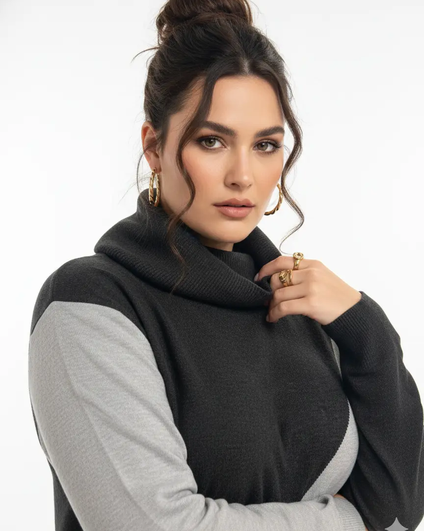 Girocollo bi-color con collo removibile DORABELLA PIU'