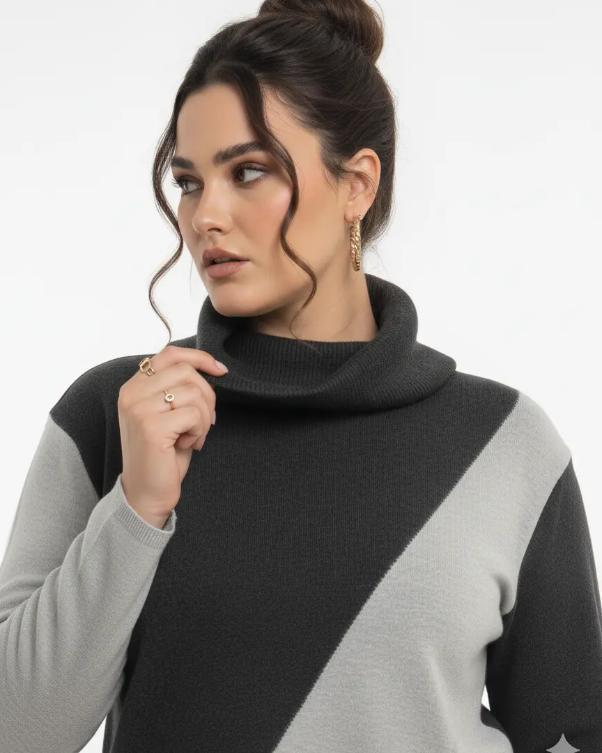 Girocollo bi-color con collo removibile DORABELLA PIU'