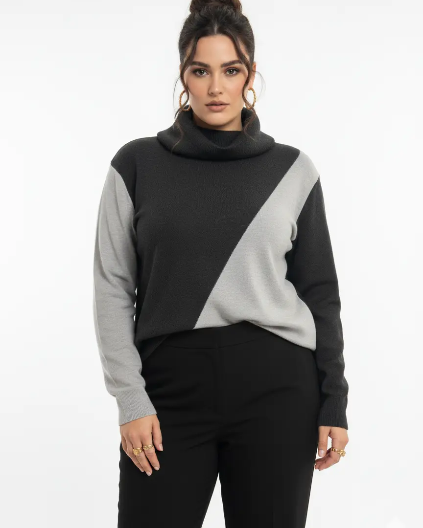 Girocollo bi-color con collo removibile DORABELLA PIU'