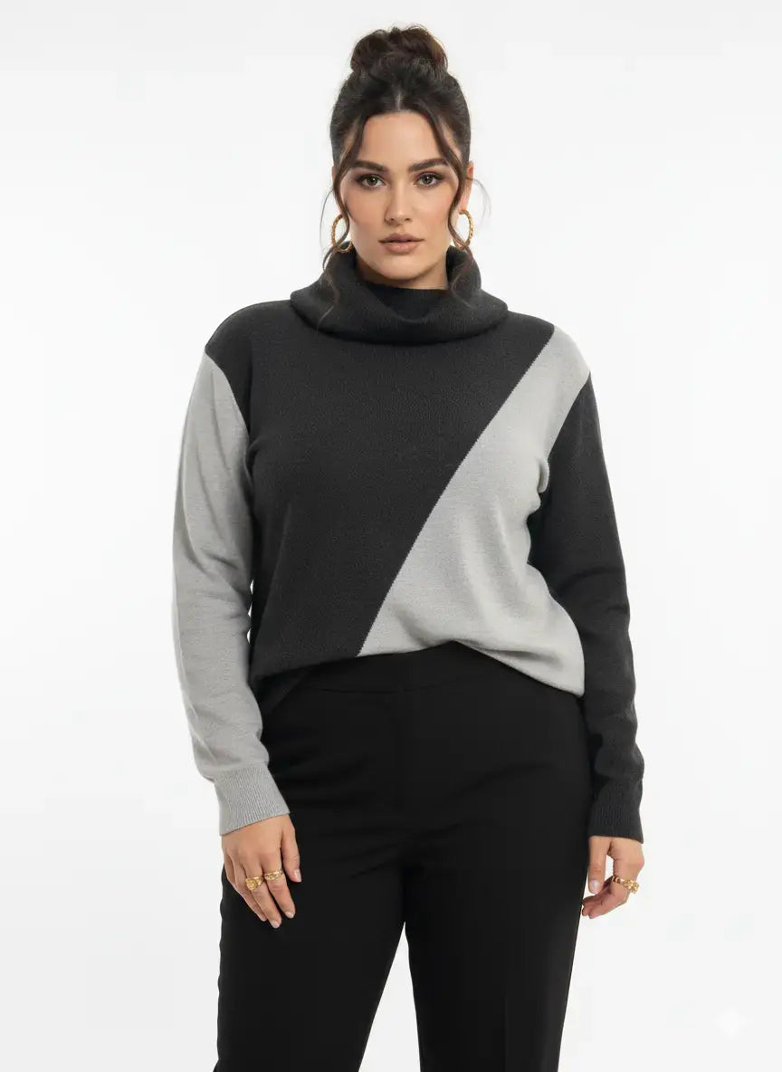 Girocollo bi-color con collo removibile DORABELLA PIU'