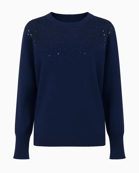Girocollo con applicazione di paillettes DORABELLA