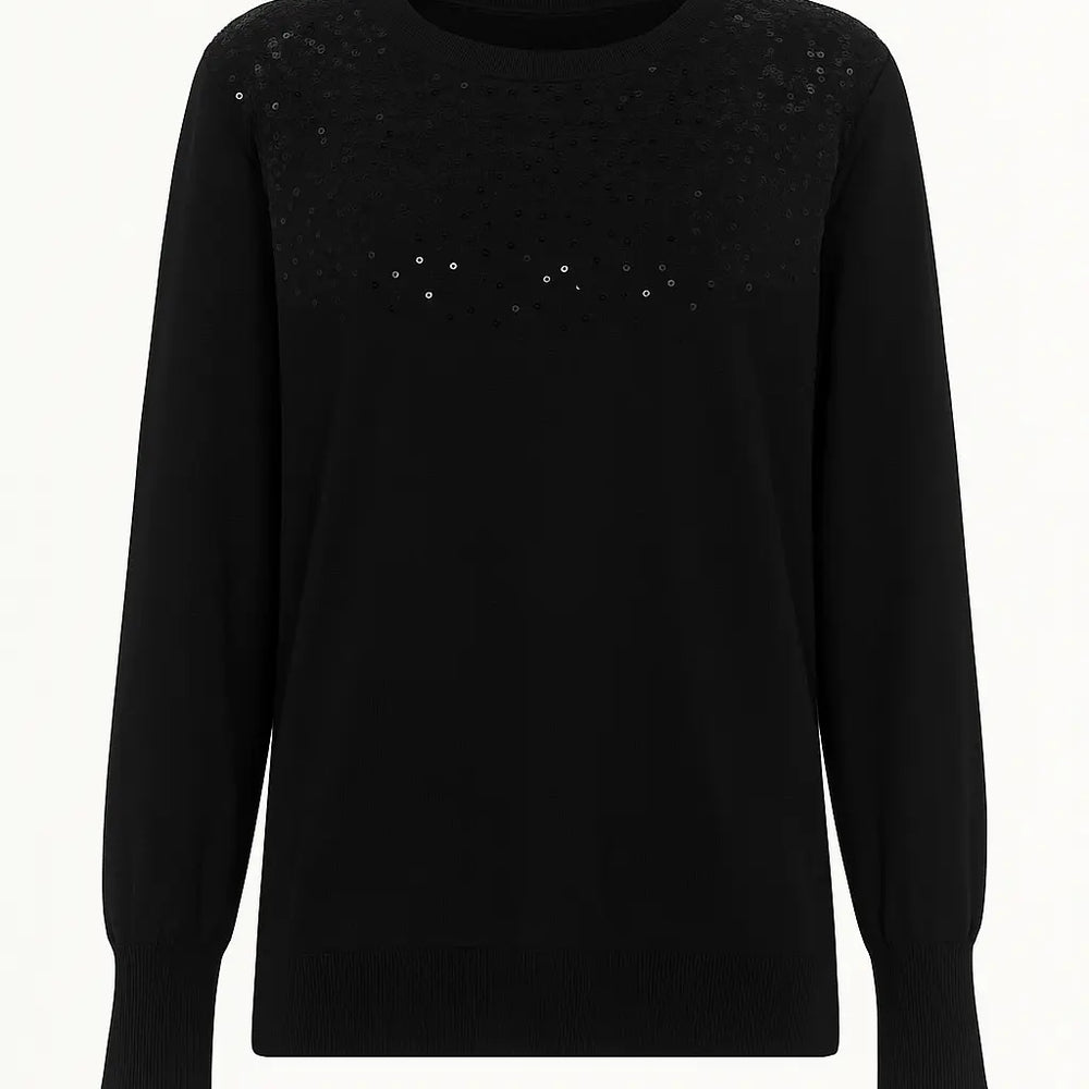 Girocollo con applicazione di paillettes DORABELLA