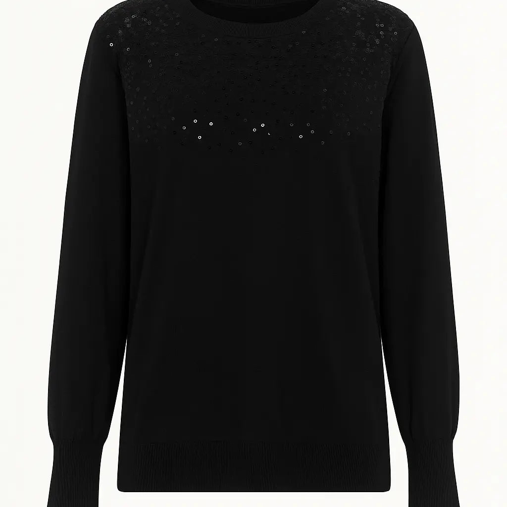 Girocollo con applicazione di paillettes DORABELLA