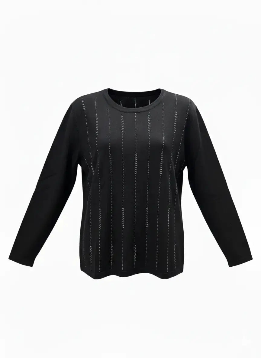 Girocollo con applicazioni DORABELLA PIU' 3XL (49) / Nero