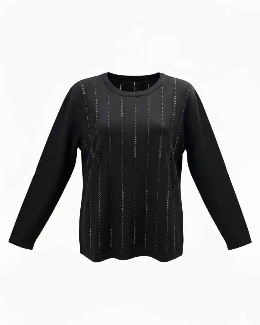 Girocollo con applicazioni DORABELLA PIU' 3XL (49) / Nero