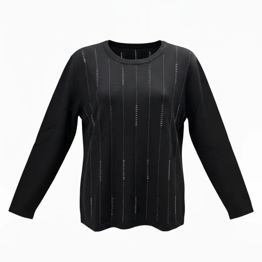 Girocollo con applicazioni DORABELLA PIU' 3XL (49) / Nero