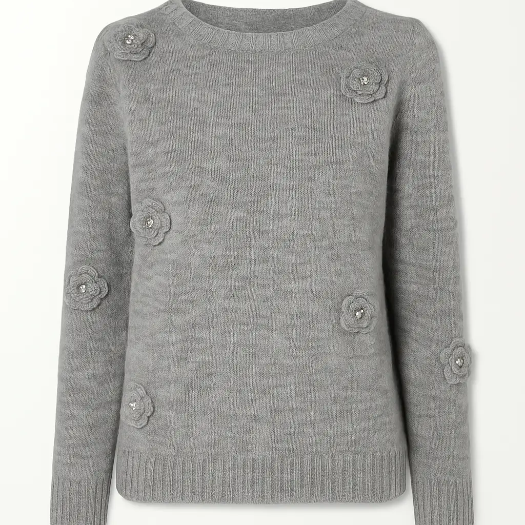 Girocollo con applicazioni fiori DORABELLA