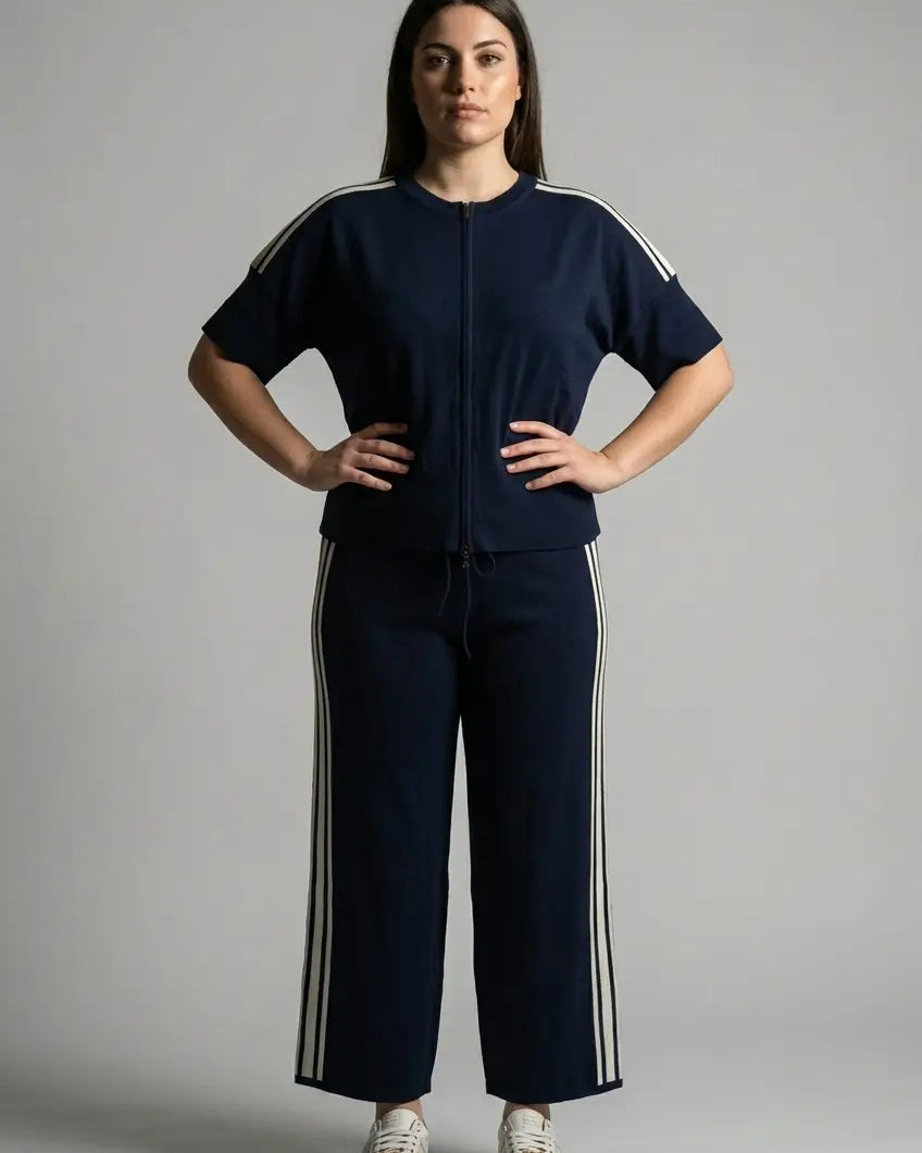 Girocollo con zip e profili a contrasto DORABELLA PIU'