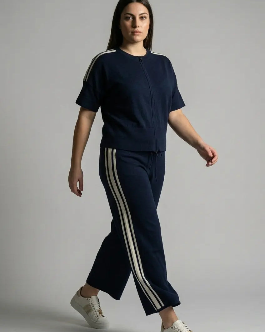 Girocollo con zip e profili a contrasto DORABELLA PIU'