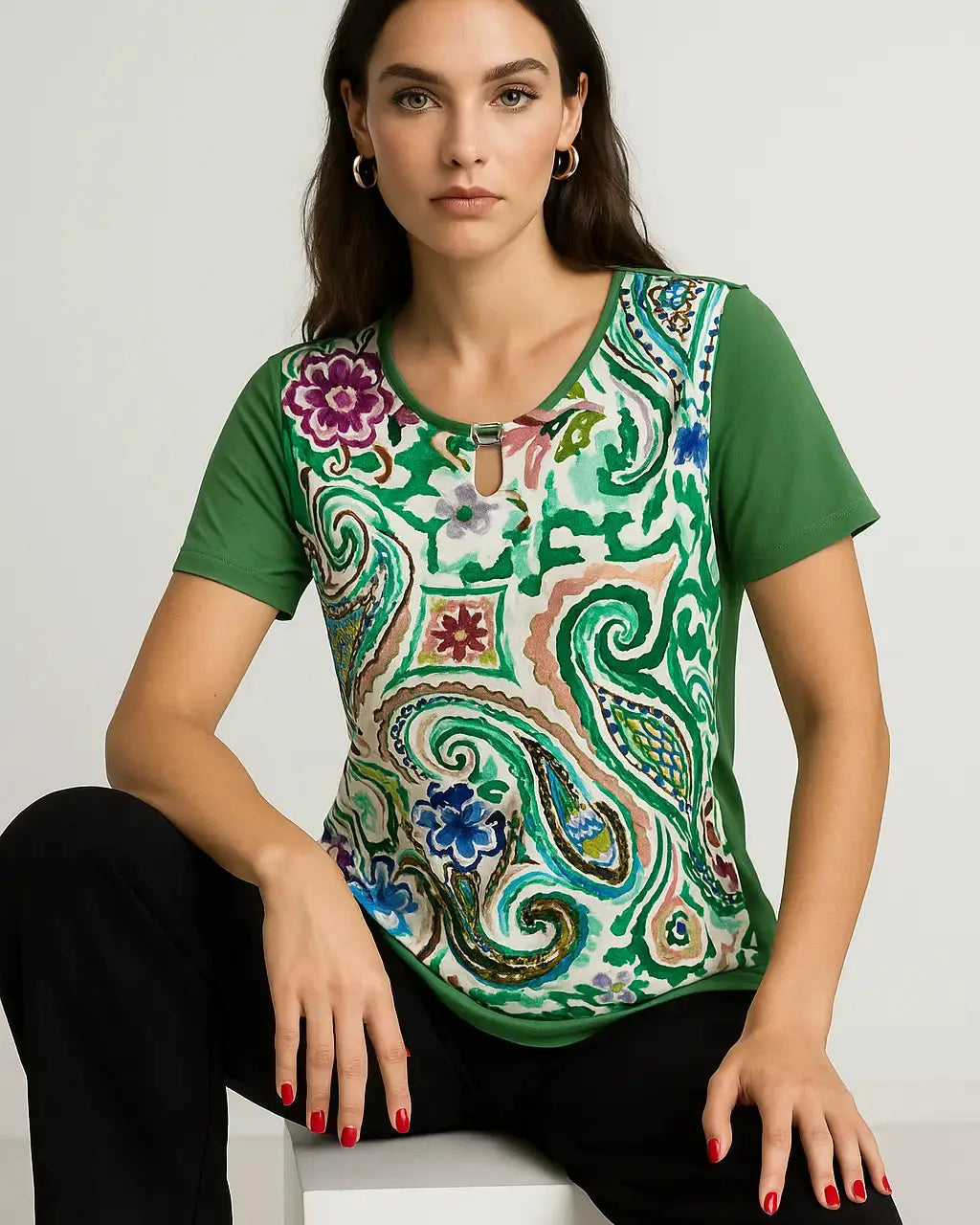 Girocollo mezza manica con goccia frontale DORABELLA