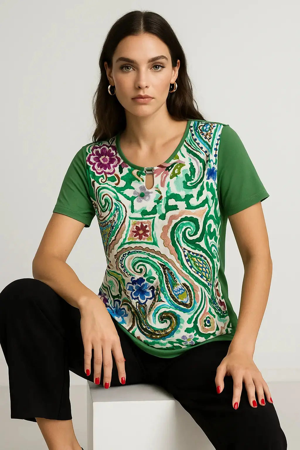 Girocollo mezza manica con goccia frontale DORABELLA