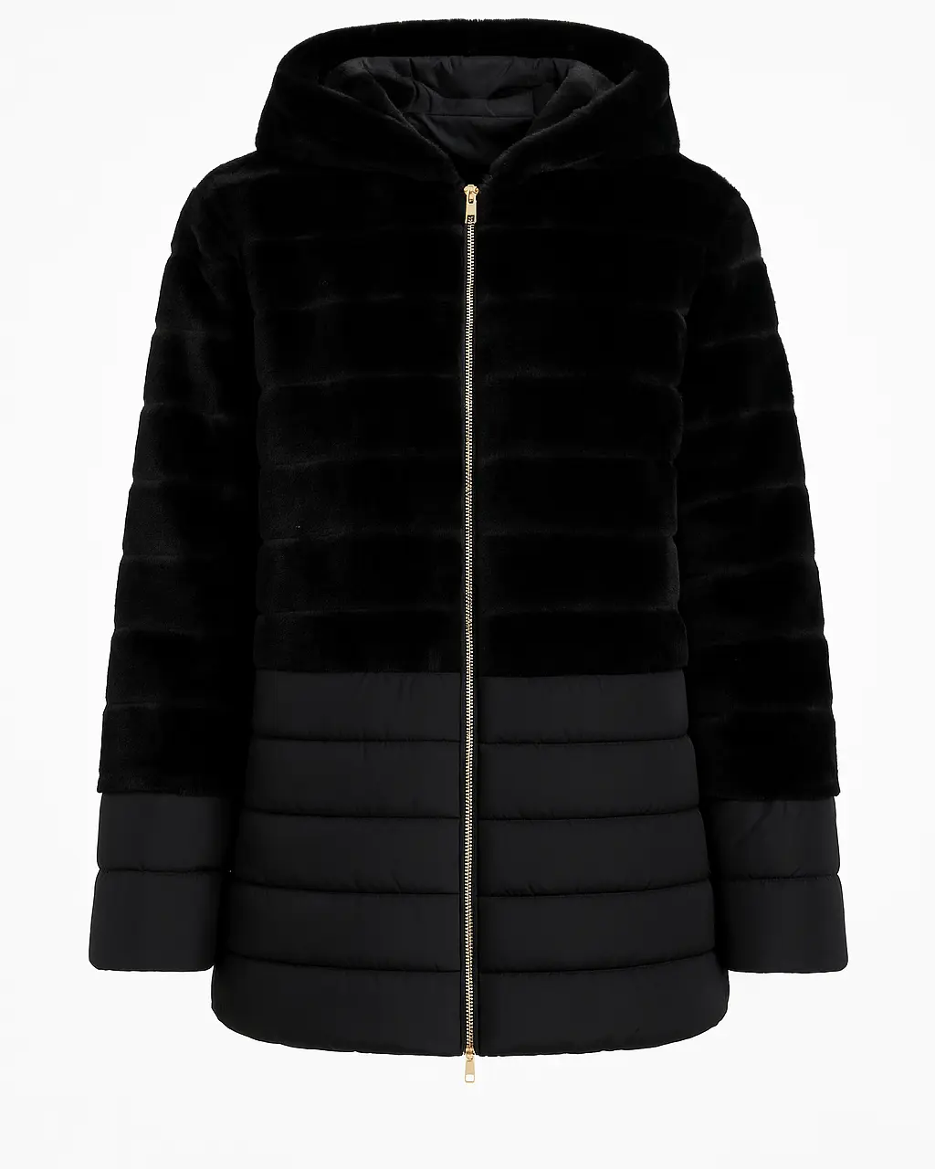 Giubbino bi-materiale con pelliccia DORABELLA