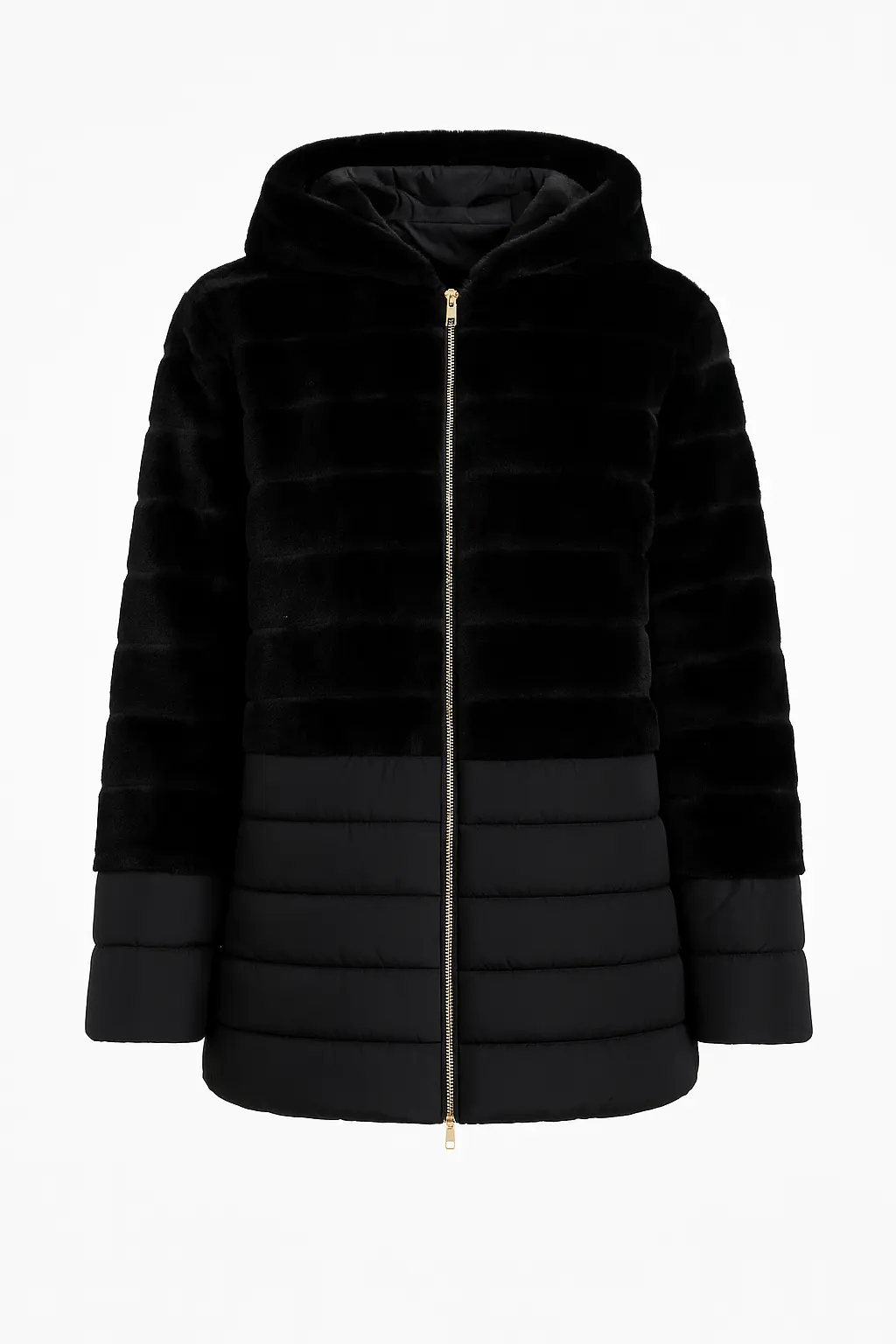 Giubbino bi-materiale con pelliccia DORABELLA