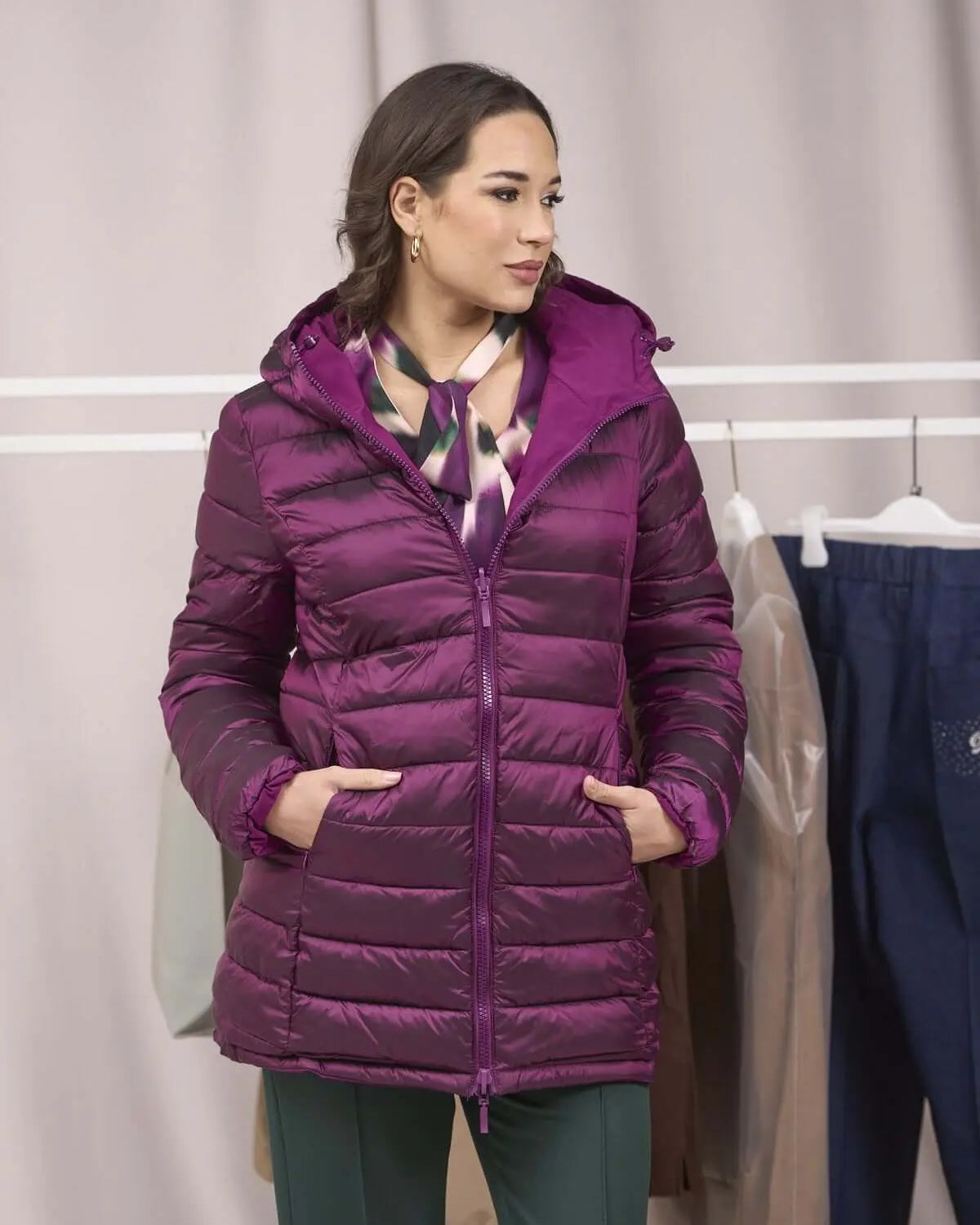 Giubbino con cappuccio e zip ORCHIDEA DORABELLA XXL