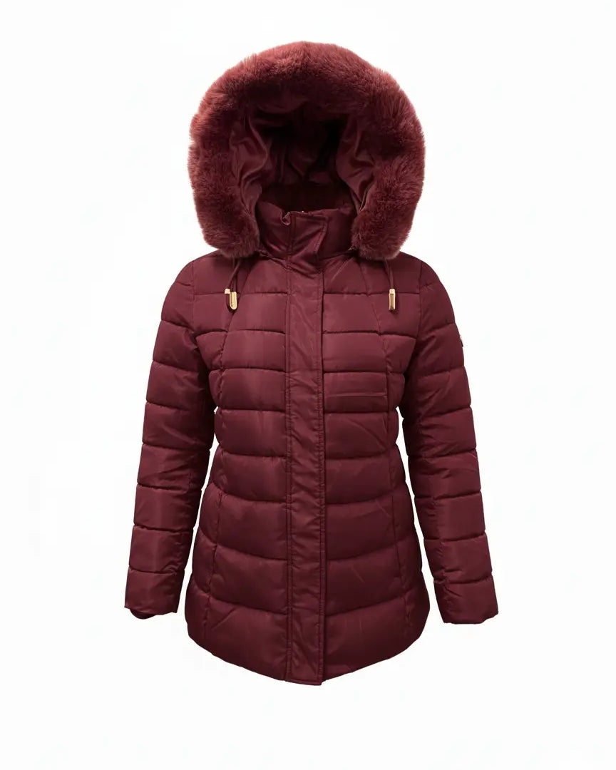 Giubbino con cappuccio removibile e inserto in pelliccia DORABELLA PIU'