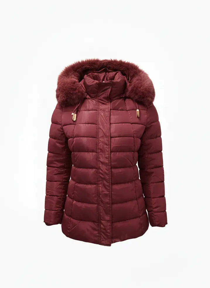 Giubbino con cappuccio removibile e inserto in pelliccia DORABELLA PIU'