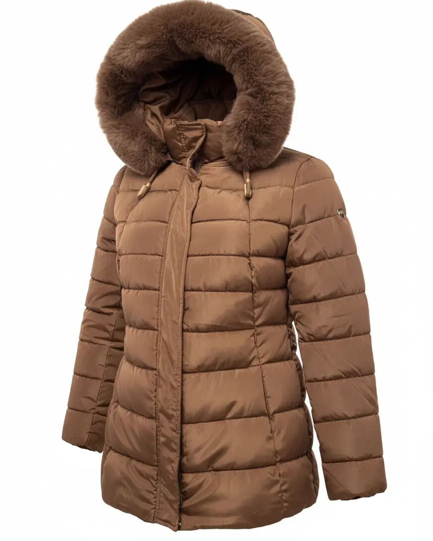 Giubbino con cappuccio removibile e inserto in pelliccia DORABELLA PIU'