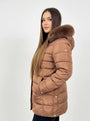 Giubbino con cappuccio removibile e inserto in pelliccia DORABELLA PIU'