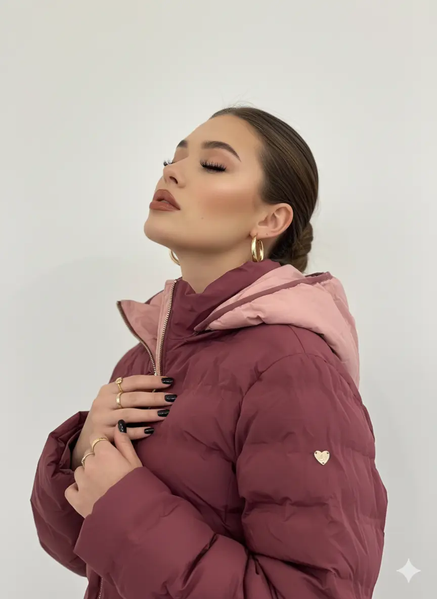 Giubbino corto con cappuccio e contrasto DORABELLA