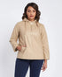 Giubbino in ecopelle con cappuccio e tasche BEIGE DORABELLA XXL