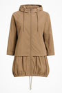 Giubbino leggero con cappuccio e design asimmetrico con balza DORABELLA