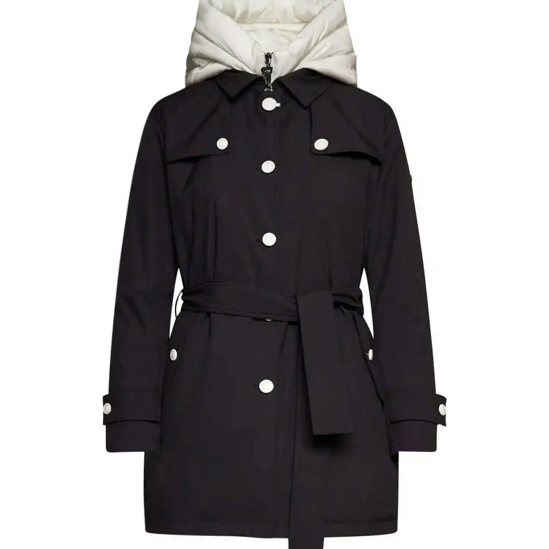 Giubbotto imbottito con cappuccio in nylon NERO DORABELLA XXL