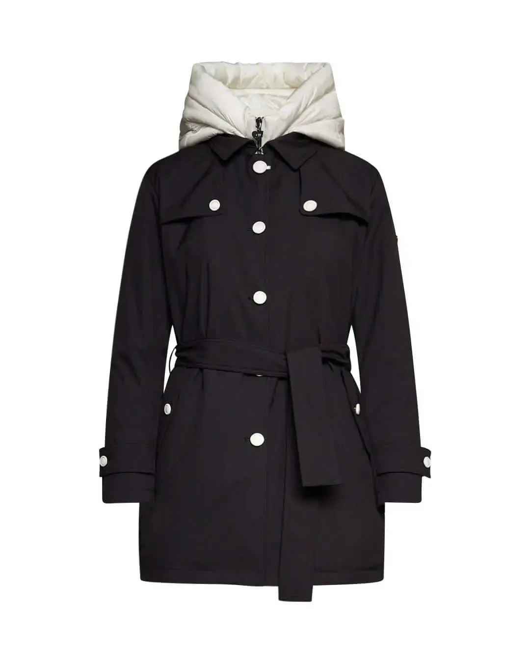 Giubbotto imbottito con cappuccio in nylon NERO DORABELLA XXL