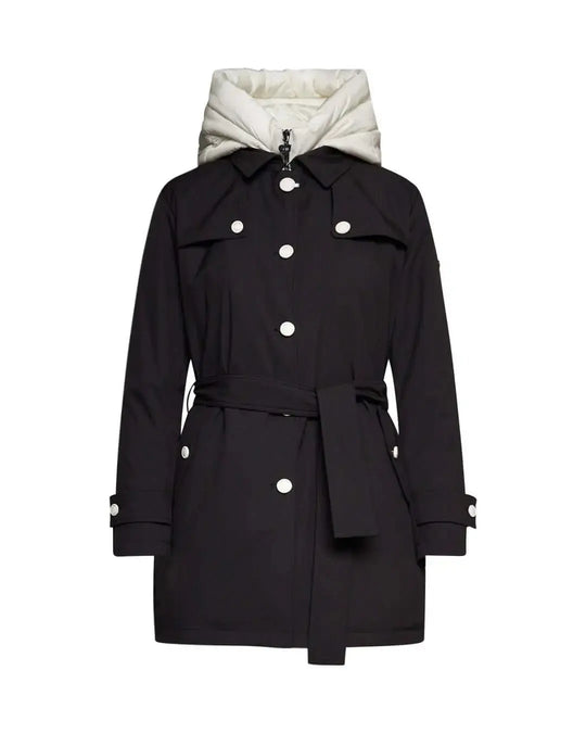 Giubbotto imbottito con cappuccio in nylon NERO DORABELLA XXL