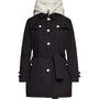 Giubbotto imbottito con cappuccio in nylon NERO DORABELLA XXL