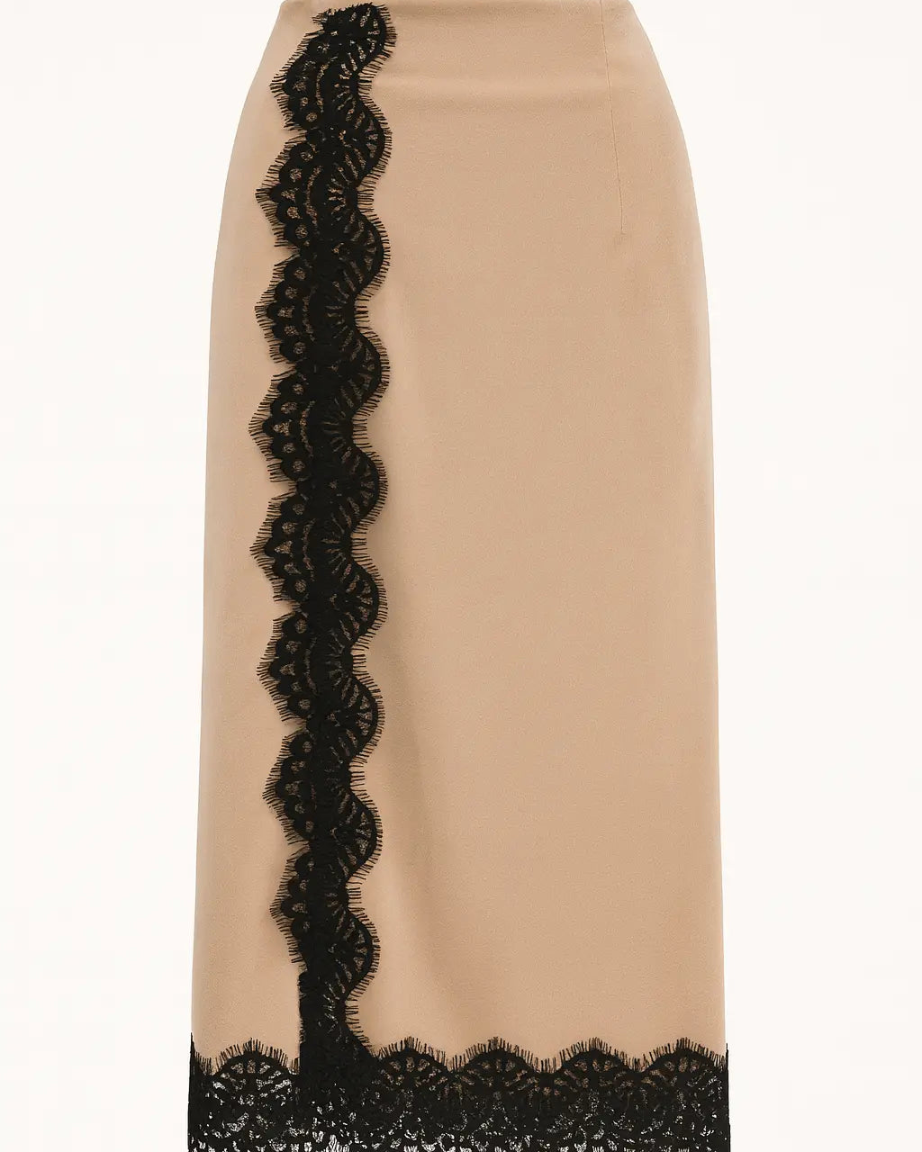 Gonna Midi con Dettagli in Pizzo IRONICA Taglia unica (44/46 o M/L) / cammello