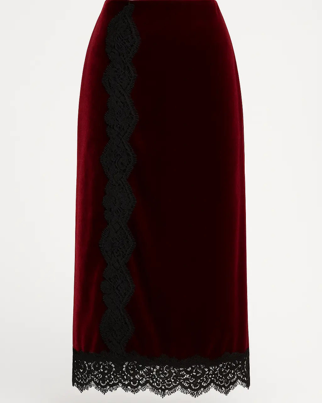 Gonna Midi con Dettagli in Pizzo IRONICA Taglia unica (44/46 o M/L) / Bordeaux