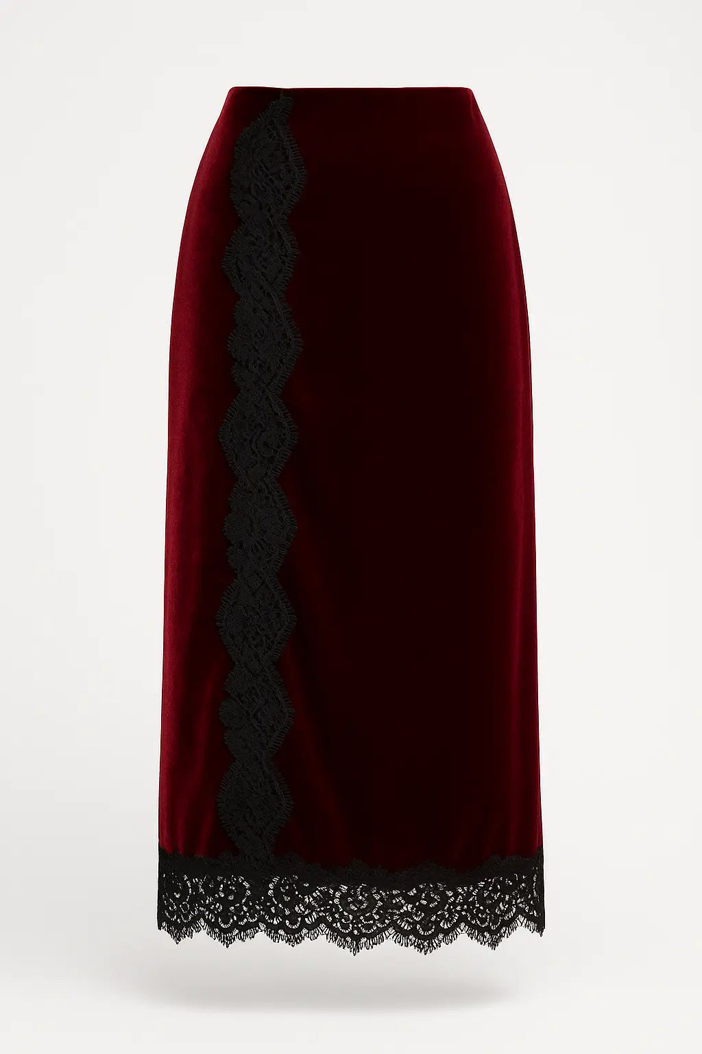 Gonna Midi con Dettagli in Pizzo IRONICA Taglia unica (44/46 o M/L) / Bordeaux