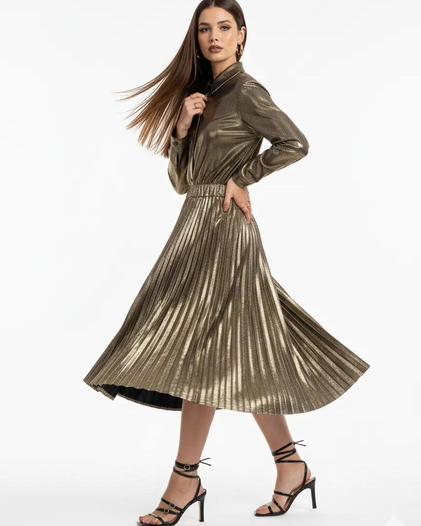 Gonna Plissé Metallizzata IRONICA