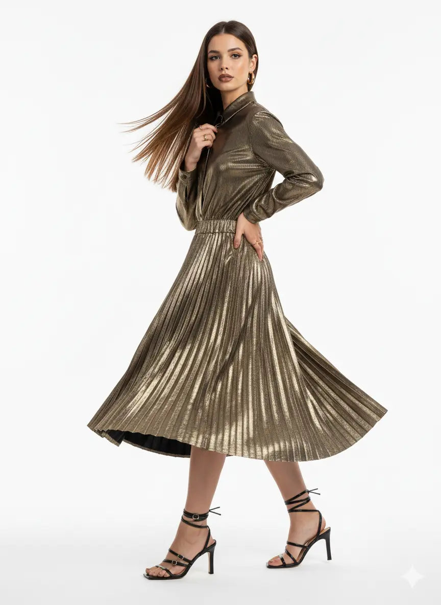 Gonna Plissé Metallizzata IRONICA