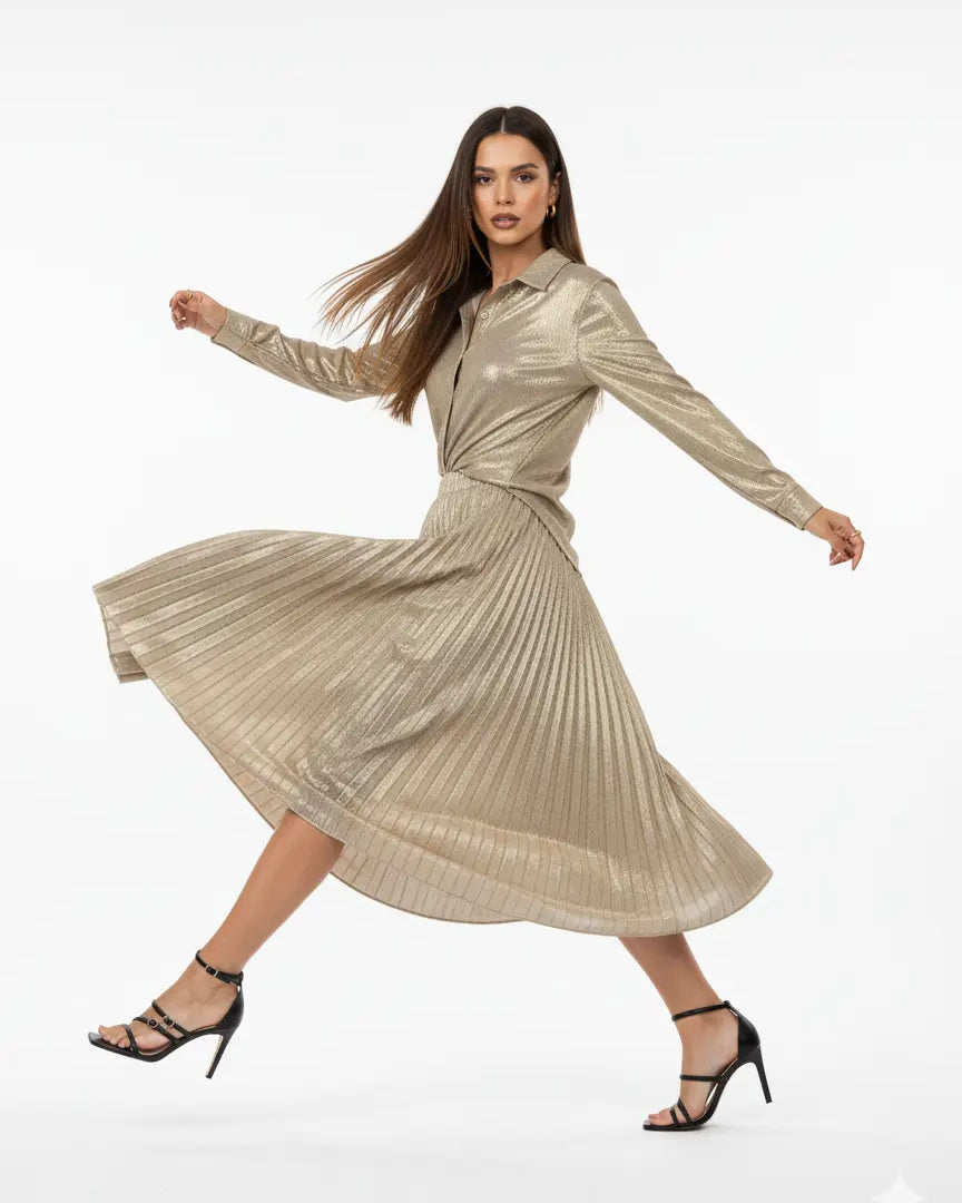 Gonna Plissé Metallizzata IRONICA