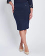 Gonna a tubino con spacco posteriore BLU DORABELLA PIU' 49