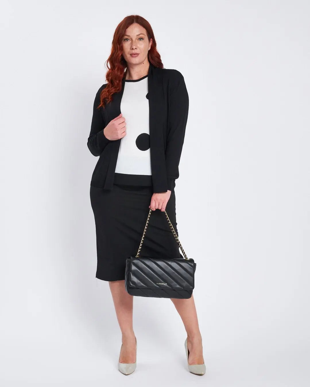 Gonna a tubino con spacco posteriore NERO DORABELLA PIU'