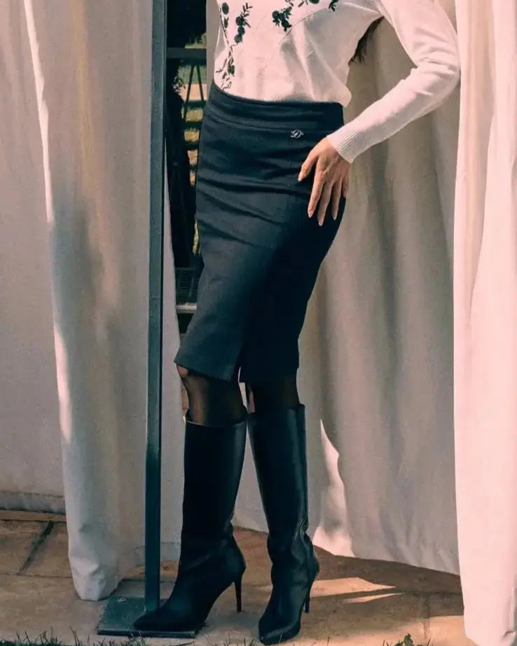 Gonna a tubino con tagli e spacchi frontali DORABELLA