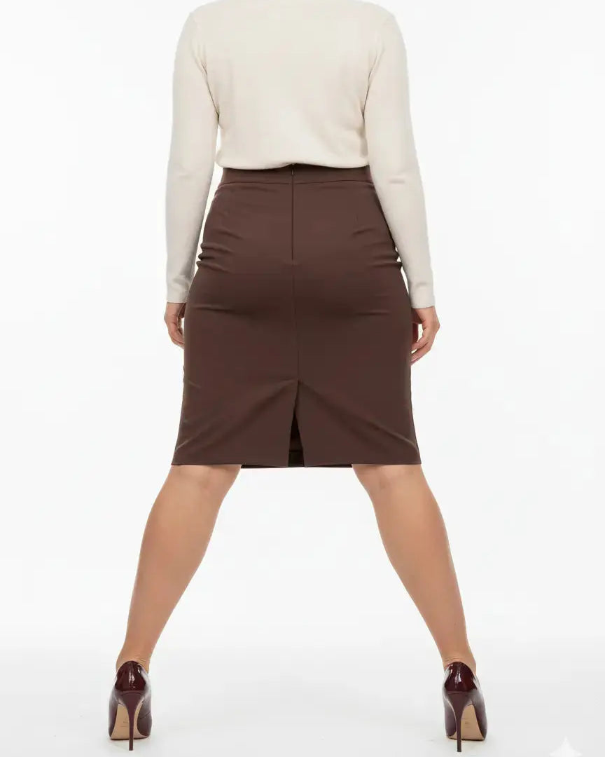 Gonna a tubino con vita elasticizzata e nervures frontali DORABELLA PIU'