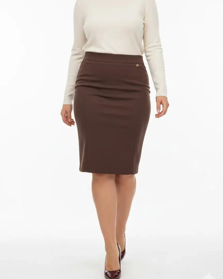 Gonna a tubino con vita elasticizzata e nervures frontali DORABELLA PIU'